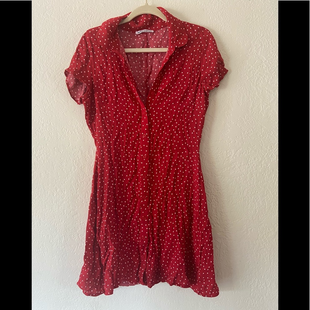 Reformation Dress Red Polka Dot